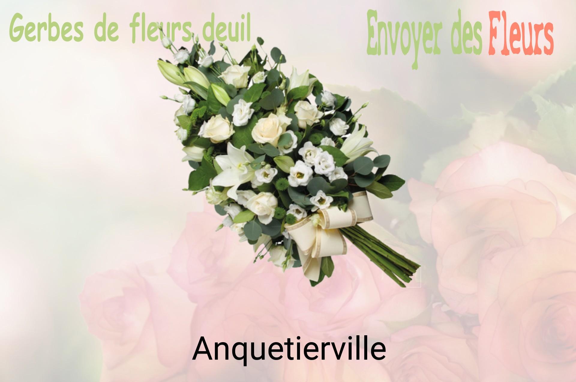 Gerbe de fleurs de deuil livrée à Anquetierville